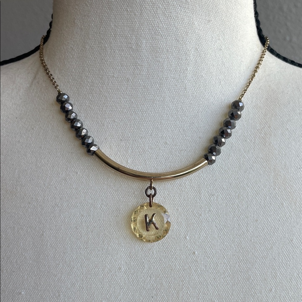 Elegant Gold and Silver Necklace with Initial Pendant